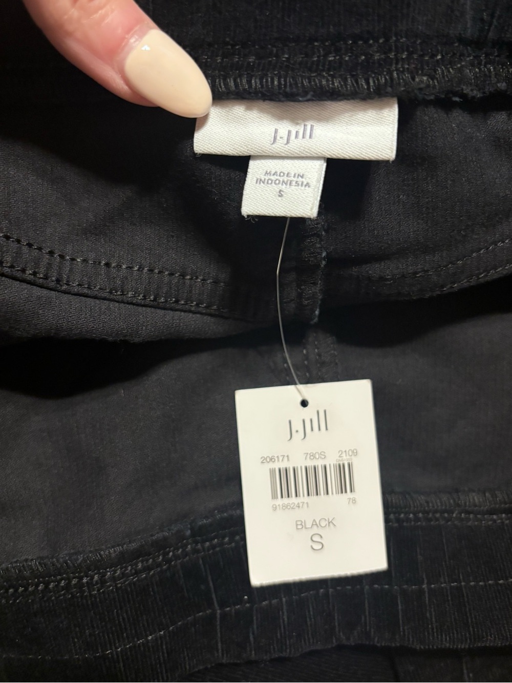 J. Jill black straight pull-on velvet like pants NWT SMALL - Picture 2 of 12
